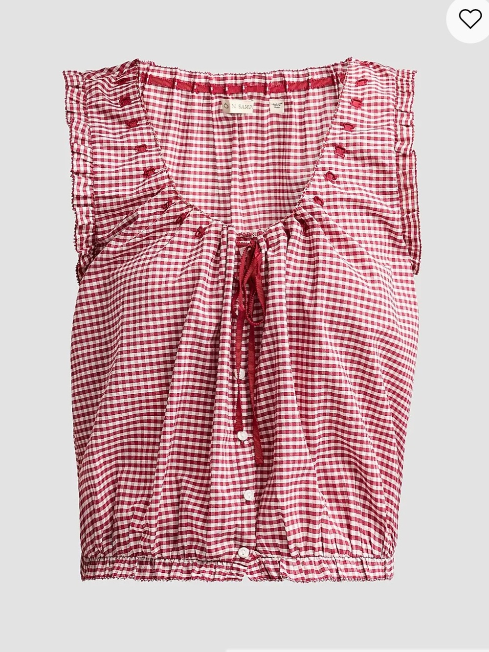 Doen traveler Gingham tie-front top